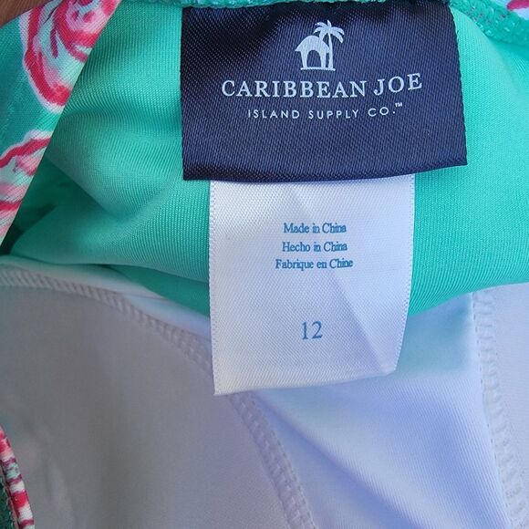 Carribean Joe tiered onepiece swimsuit  size 12 seashell print coastal - Picture 3 of 4